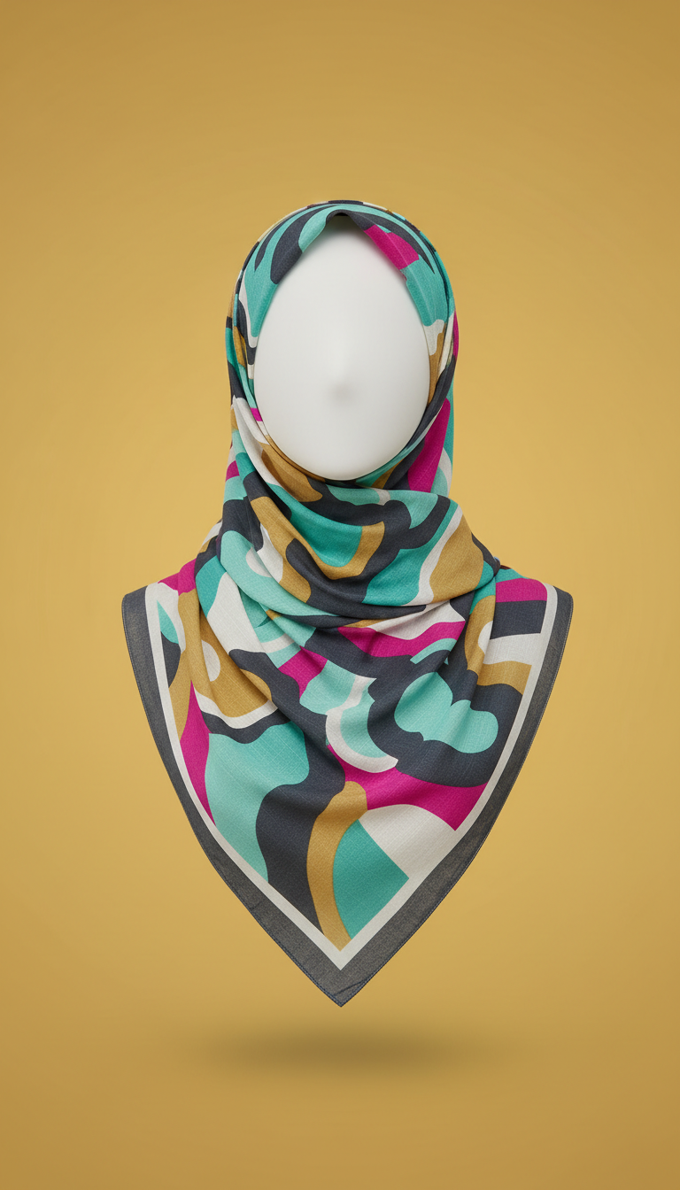 Hijab carré voile menthe intense